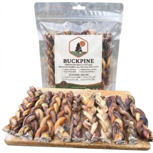 6-Inch Braided Bully Sticks for Dogs | Long-Lasting Natural Chew for Arressive chewers